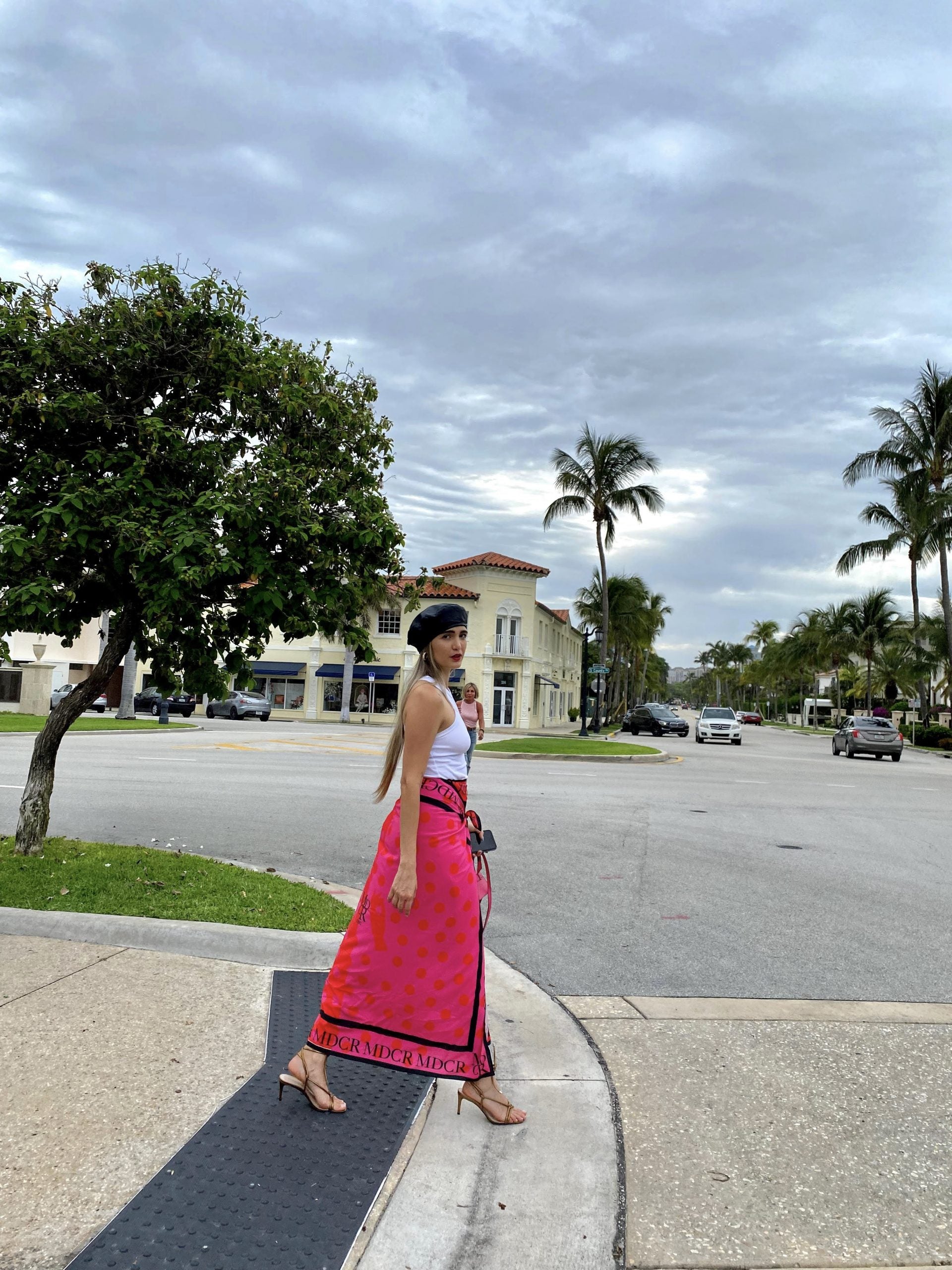 Fuchsia & Red MDCR Scarf Skirt