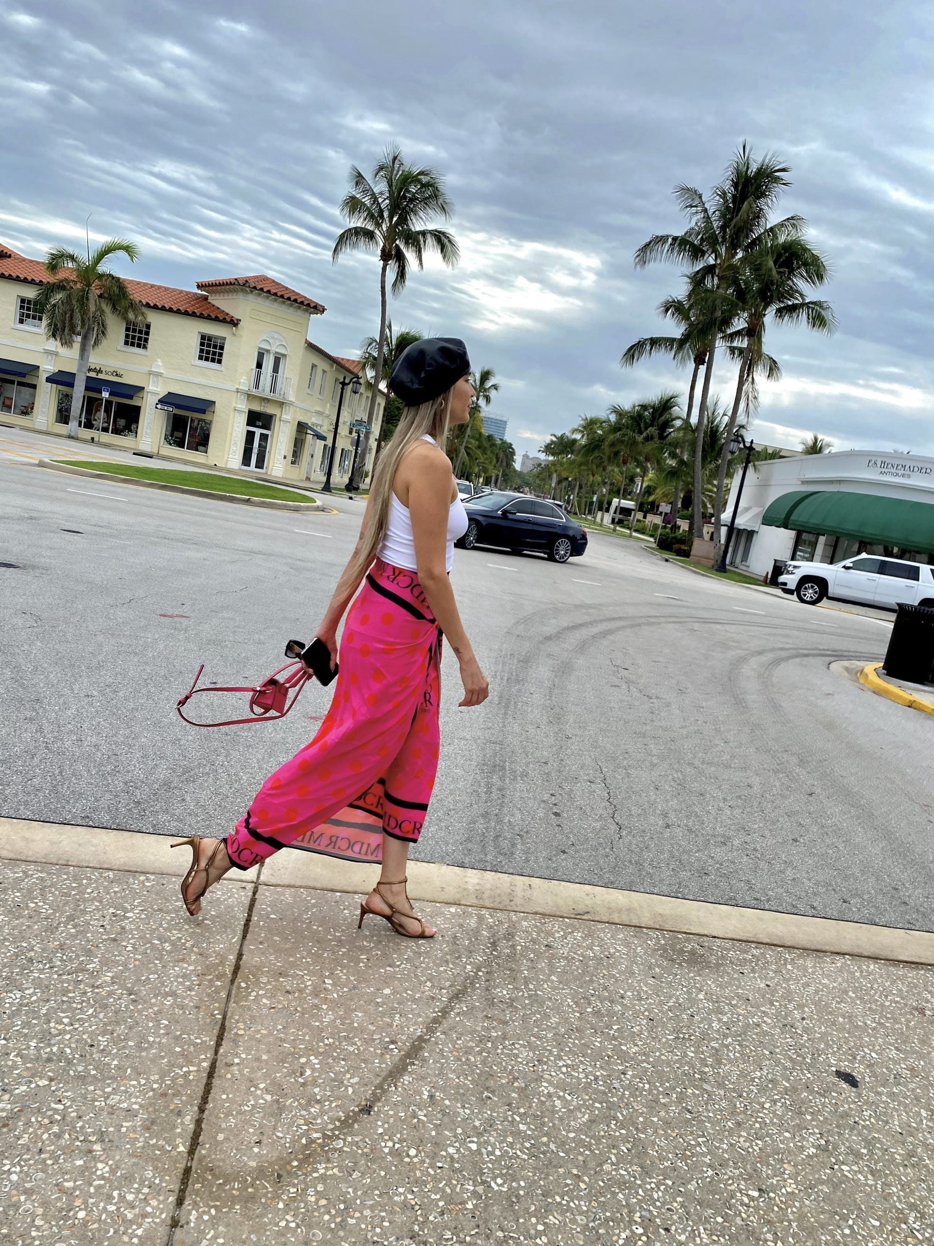 Fuchsia & Red MDCR Scarf Skirt